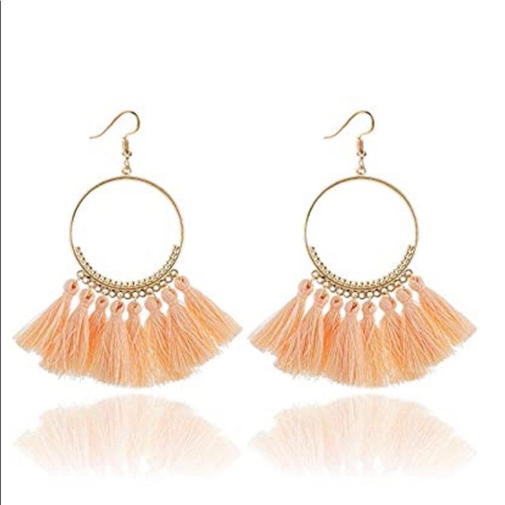 Peach Tassel Earrings